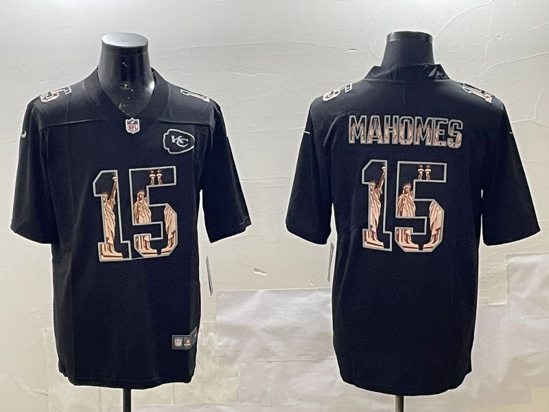 Men Kansas City Chiefs #15 Mahomes Black 2025 Nike Vapor Limited NFL Jersey style 11->kansas city chiefs->NFL Jersey